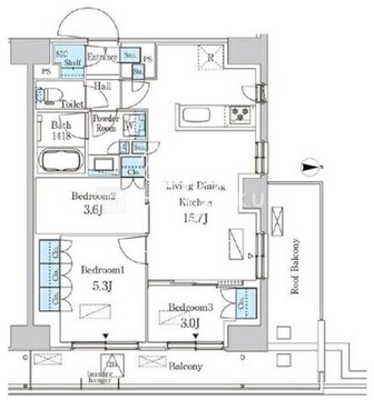 パークアクシス品川天王洲アイル 814 間取り図