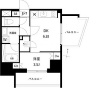 プレディアコート西日暮里 405 間取り図