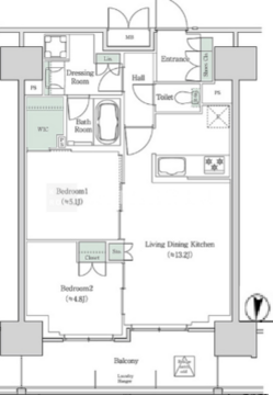 ブルックサイドレジデンス木場 1415 間取り図