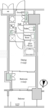 ブルックサイドレジデンス木場 333 間取り図
