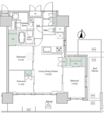 ブルックサイドレジデンス木場 822 間取り図