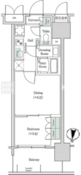 ブルックサイドレジデンス木場 825 間取り図