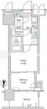 ブルックサイドレジデンス木場 826 間取り図