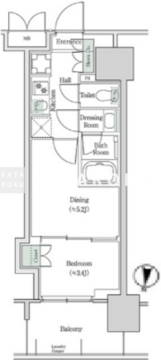 ブルックサイドレジデンス木場 927 間取り図