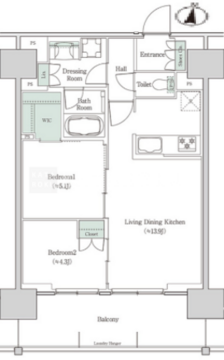 ブルックサイドレジデンス木場 1406 間取り図