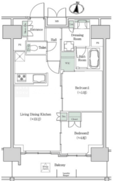 ブルックサイドレジデンス木場 1409 間取り図