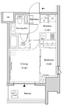 ザ・パークハビオ北千住 608 間取り図