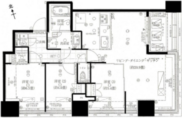 ローレルタワールネ浜松町 801 間取り図