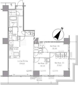 パークアクシス豊洲 1510 間取り図