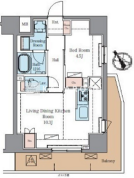 ラグゼナ北千住2 1303 間取り図