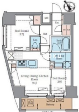 ラグゼナ北千住2 602 間取り図