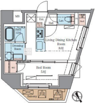 ラグゼナ北千住2 801 間取り図