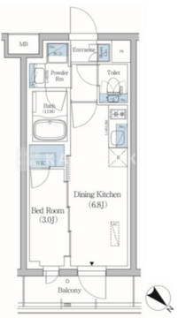 プライムブリス品川旗の台 203 間取り図