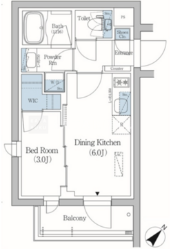 プライムブリス品川旗の台 211 間取り図