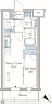 プライムブリス品川旗の台 102 間取り図