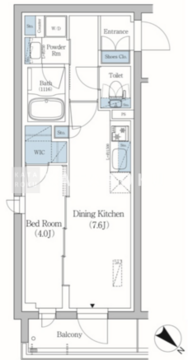 プライムブリス品川旗の台 308 間取り図