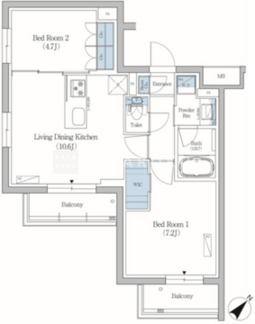 プライムブリス品川旗の台 310 間取り図
