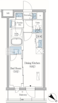 プライムブリス品川旗の台 405 間取り図