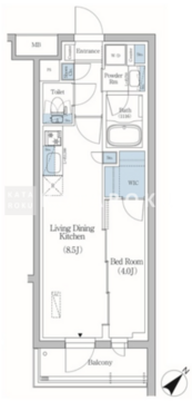 プライムブリス品川旗の台 409 間取り図