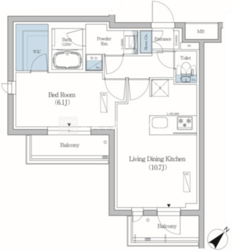 プライムブリス品川旗の台 410 間取り図
