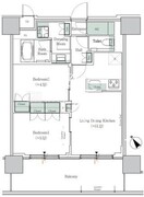 ワンルーフレジデンス西日暮里 1406 間取り図