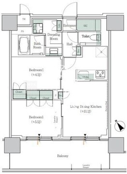 ワンルーフレジデンス西日暮里 1406 間取り図