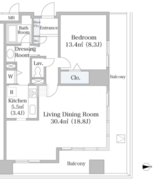 ヨコソーレインボータワーハイツ 1806 間取り図