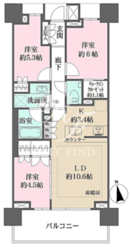 ザ・パークハウス浅草 802 間取り図