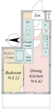 ドゥーエ王子神谷 104 間取り図