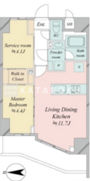 ドゥーエ王子神谷 505 間取り図