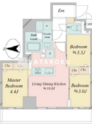 ドゥーエ王子神谷 1001 間取り図