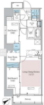 アーバネックス浅草橋フロント 1201 間取り図