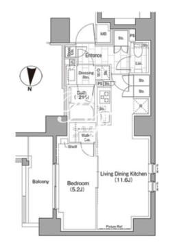 ザ・パークハビオ浅草駒形 901 間取り図