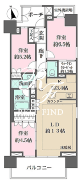 ザ・パークハウス浅草 904 間取り図