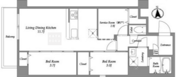 アルファコート葛西 401 間取り図