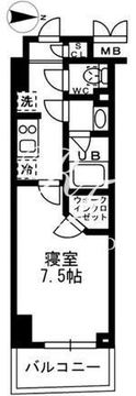 レジディア亀戸 1407 間取り図