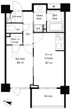 パークキューブ本郷 502 間取り図