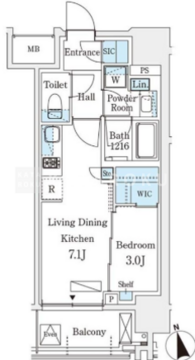 シーズンフラッツ浅草六丁目 202 間取り図