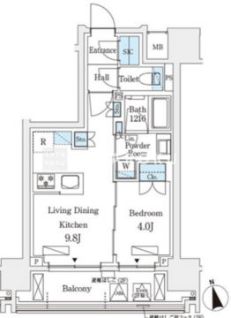 シーズンフラッツ浅草六丁目 203 間取り図