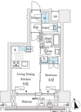 シーズンフラッツ浅草六丁目 303 間取り図
