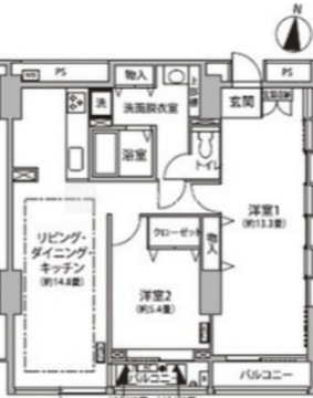東雲キャナルコートCODAN 11-1104 間取り図