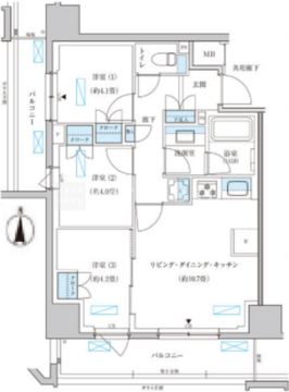 パークアクシス池袋イースト 202 間取り図
