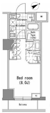 パークハビオ新橋 807 間取り図