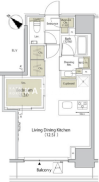 ザ・パークハビオ江古田 1405 間取り図