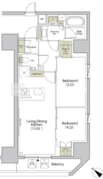 ザ・パークハビオ江古田 1406 間取り図