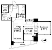 河田町ガーデン 1-1110 間取り図