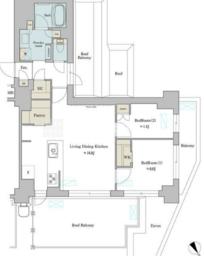 ブリリアイスト門前仲町 801 間取り図
