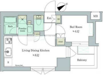 ブリリアイスト門前仲町 101 間取り図