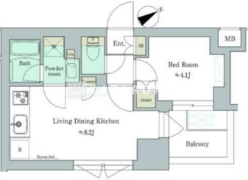 ブリリアイスト門前仲町 409 間取り図
