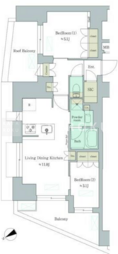 ブリリアイスト門前仲町 703 間取り図